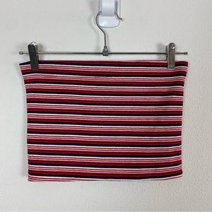 Vintage No Boundaries Y2K Striped Red White Blue Tube Top